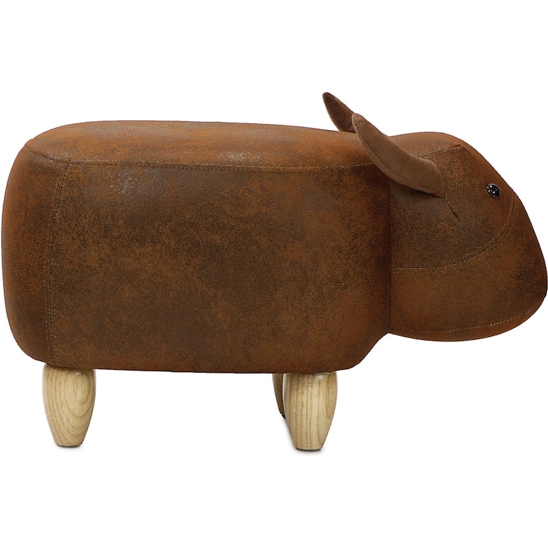 Taylor & Olive Brown Cow Ottoman - N/A