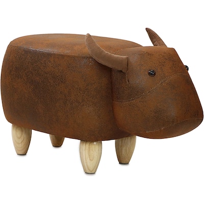 Taylor & Olive Brown Cow Ottoman - N/A