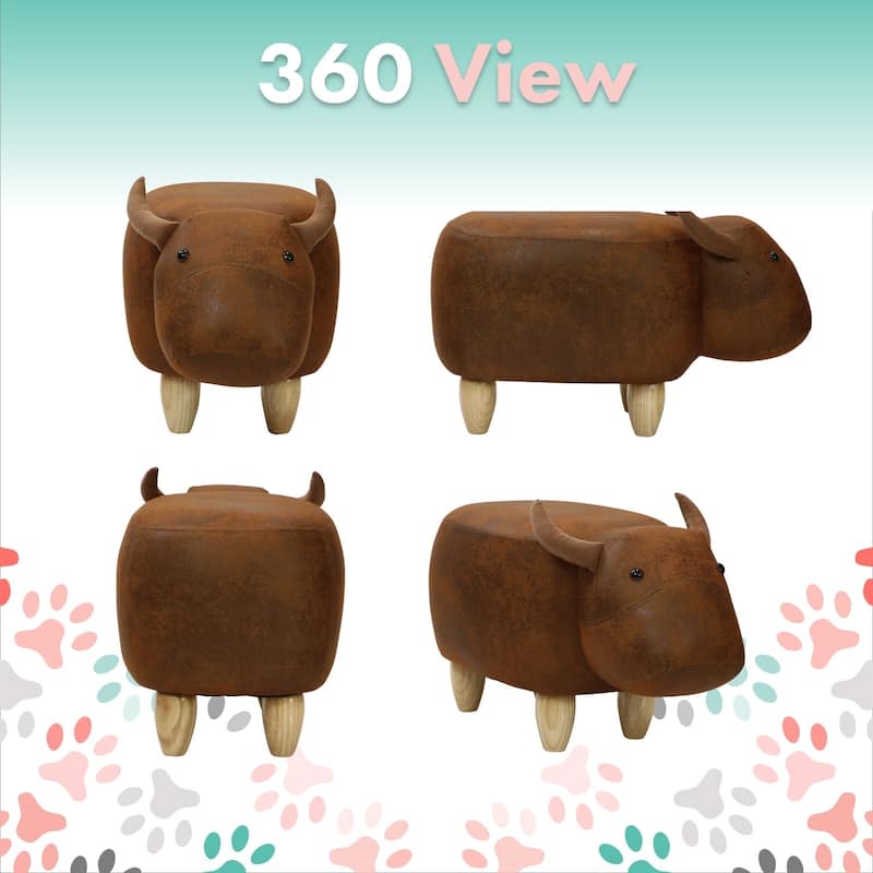 Taylor & Olive Brown Cow Ottoman - N/A