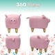 preview thumbnail 3 of 9, Critter Sitters 15" Seat Height Animal Shape Ottoman Furniture for Nursery, Bedroom, Playroom & Living Room Decor (Pink Pig)