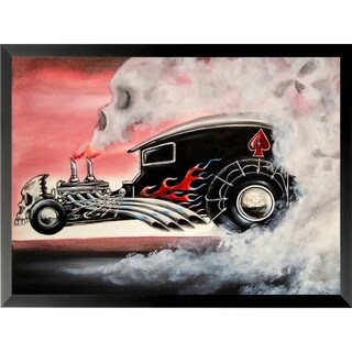 Framed Hot Rod By Ed Capeau Art Painting Reproduction - Bed Bath 