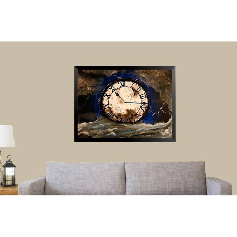 FRAMED Wave of Time by Ed Capeau Art Painting Reproduction - 32x24 - Black