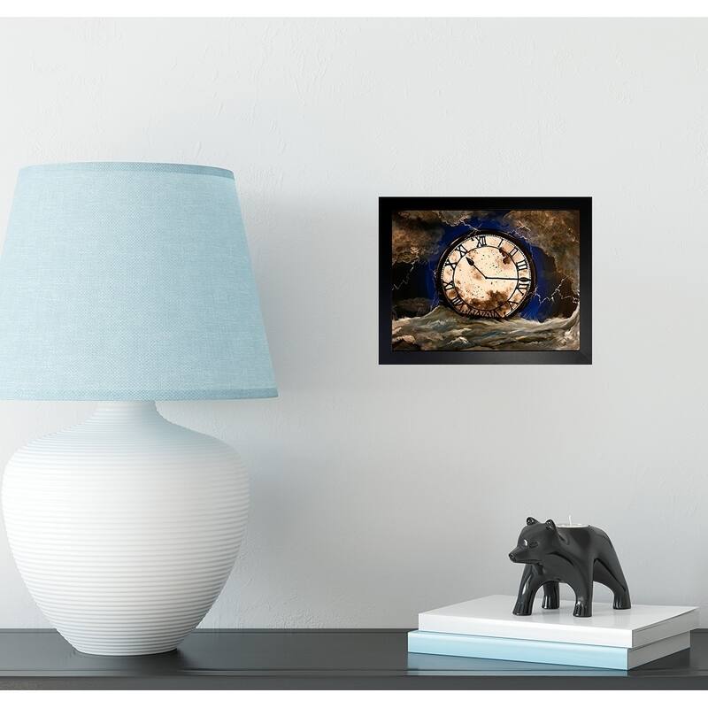 FRAMED Wave of Time by Ed Capeau Art Painting Reproduction - 10x8 - Black