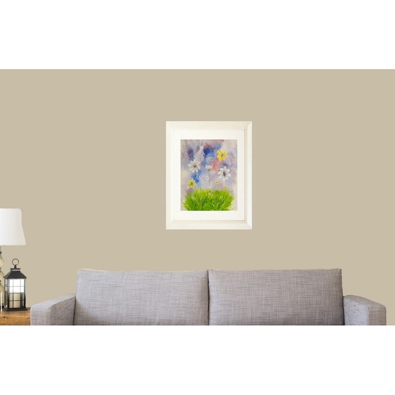 FRAMED Field of Daisies by Ed Capeau Art Painting Reproduction - 16 x 20 - White