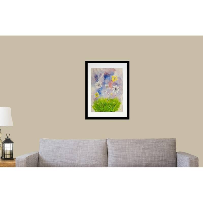 FRAMED Field of Daisies by Ed Capeau Art Painting Reproduction - 16 x 20 - Black