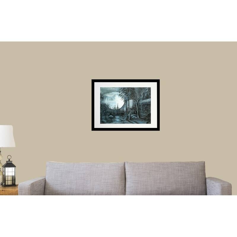 FRAMED Wolf Pack by Ed Capeau Art Painting Reproduction - 20x16 - Black