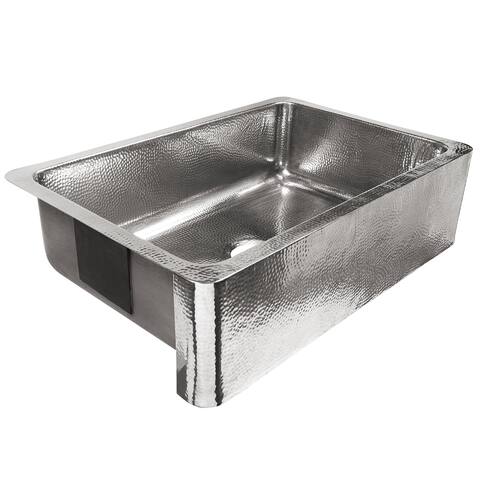 Percy Farmhouse Apron-Front Crafted Stainless Steel 32 in. Single Bowl Kitchen Sink - 32 L X 21.5 W