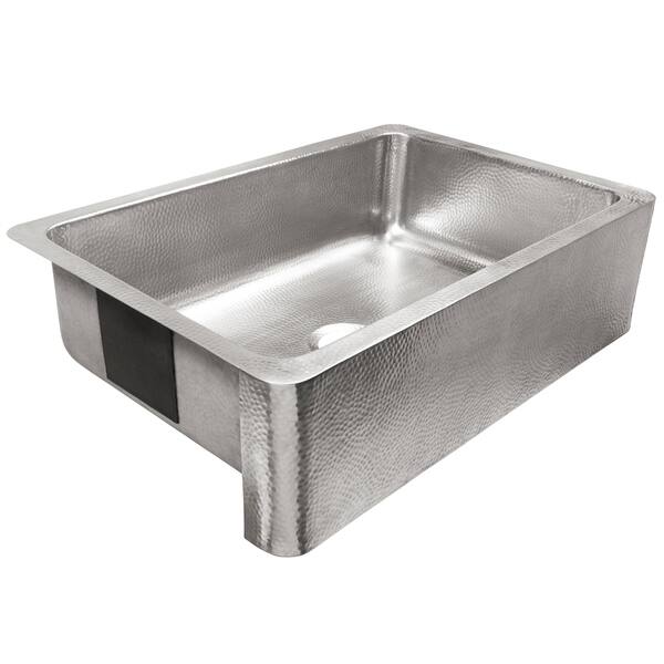 slide 5 of 5, Percy Farmhouse Apron-Front Crafted Stainless Steel 32 in. Single Bowl Kitchen Sink - 32 L X 21.5 W Brushed Stainless Steel