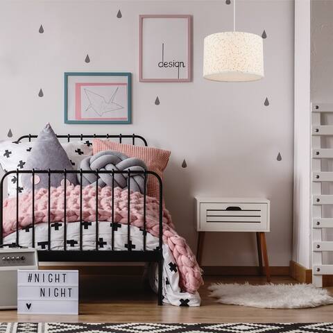 Novogratz x Globe 1-Light Matte White Print Pendant Light