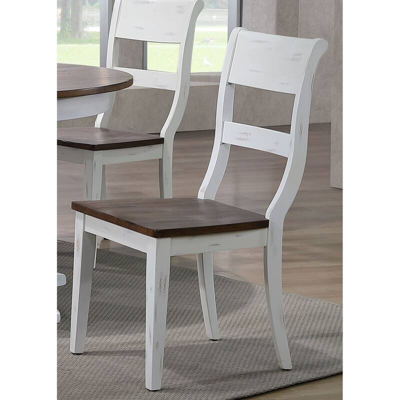 The Gray Barn Spinney 7-piece Dining Set in Distressed Cocoa Brown and Cotton White