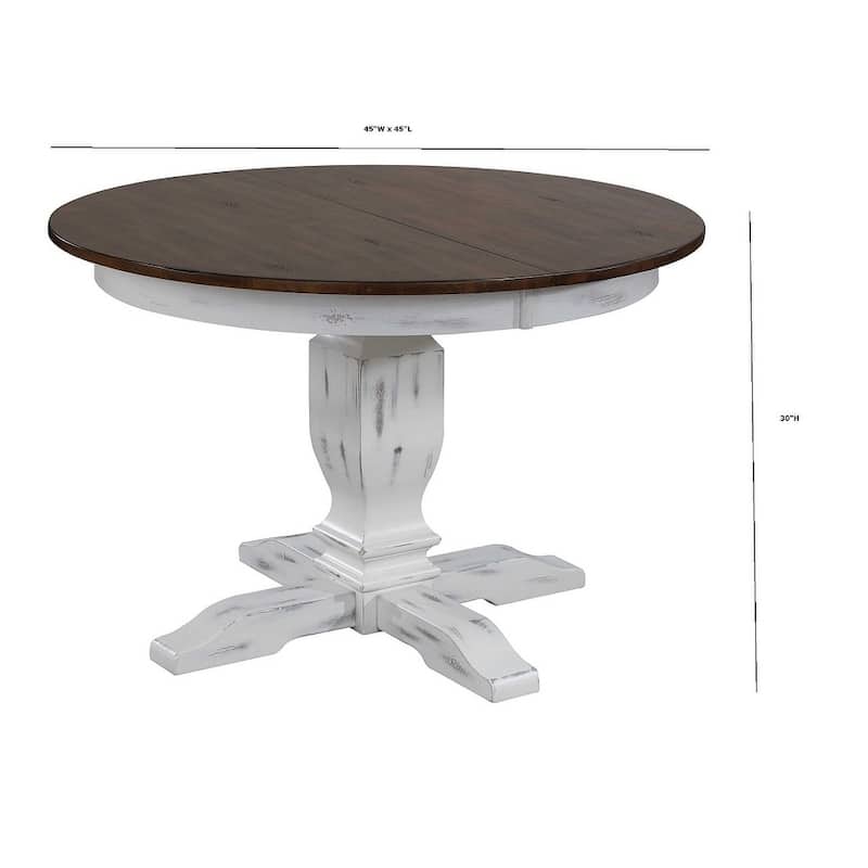 The Gray Barn Spinney 7-piece Dining Set in Distressed Cocoa Brown and Cotton White