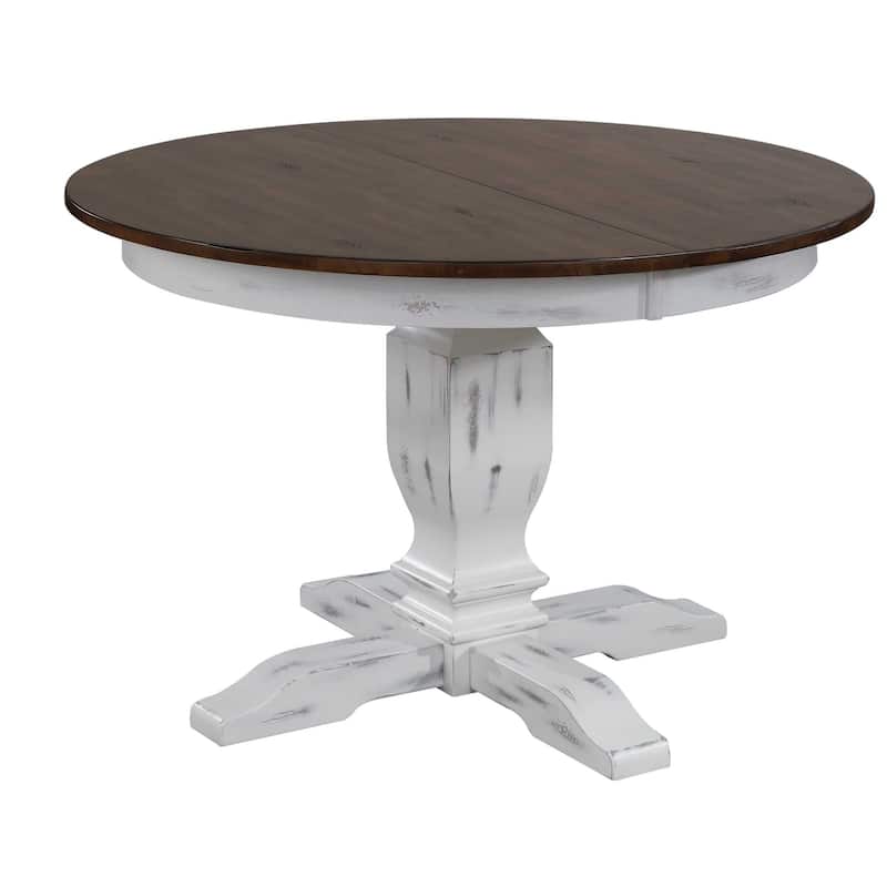 The Gray Barn Spinney 7-piece Dining Set in Distressed Cocoa Brown and Cotton White