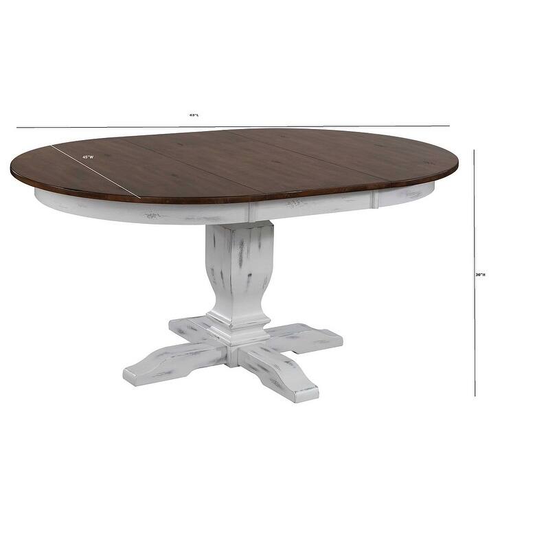 The Gray Barn Spinney 7-piece Dining Set in Distressed Cocoa Brown and Cotton White