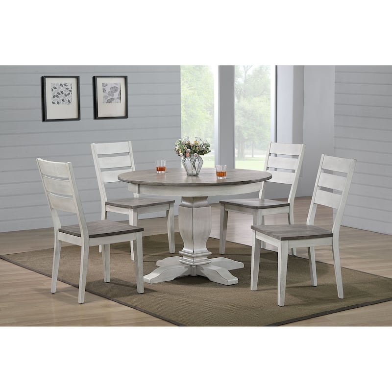 The Gray Barn Avalon 5-piece Transitional Dining Set in Stormy White and Ash