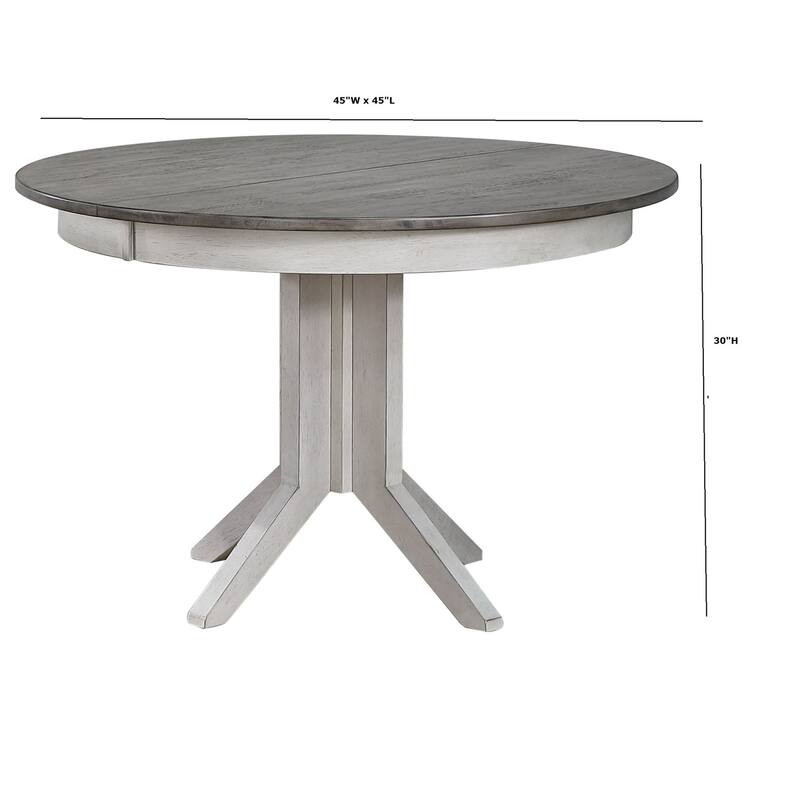 The Gray Barn Avalon 7-piece Dining Set in Ash and Stormy White with Ladderback Chairs