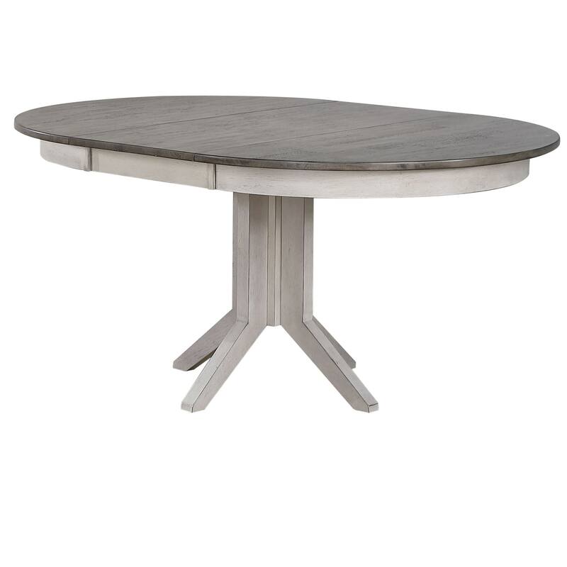 The Gray Barn Avalon 7-piece Dining Set in Ash and Stormy White with Ladderback Chairs