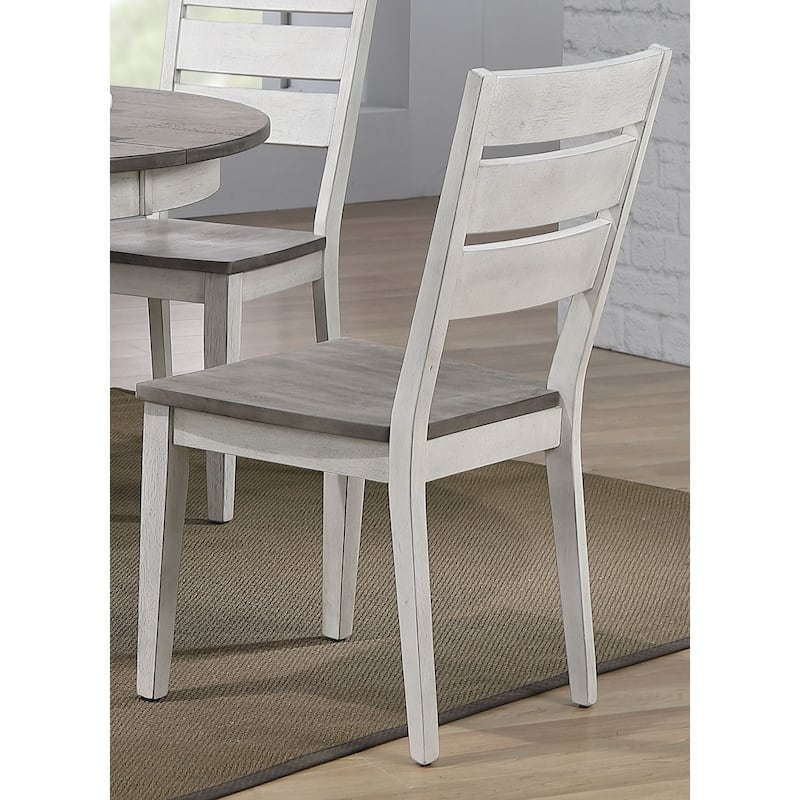 The Gray Barn Avalon 7-piece Dining Set in Ash and Stormy White with Ladderback Chairs