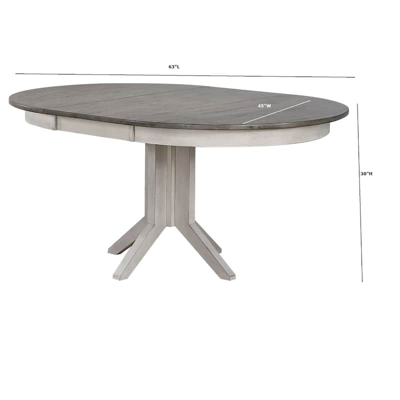 The Gray Barn Avalon 7-piece Dining Set in Ash and Stormy White with Ladderback Chairs