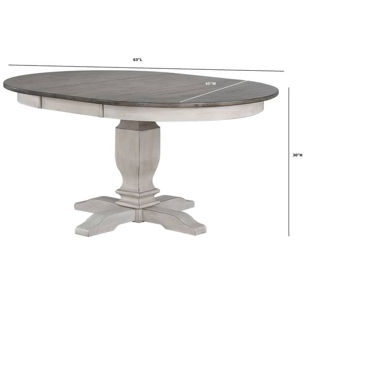 The Gray Barn Avalon 7-piece Transitional Dining Set in Ash and Stormy White