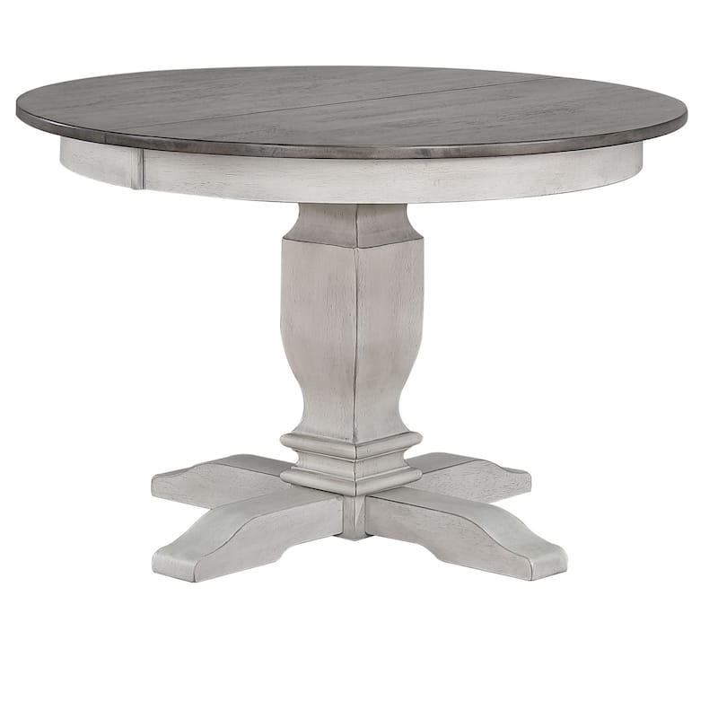 The Gray Barn Avalon 7-piece Transitional Dining Set in Ash and Stormy White
