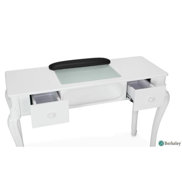 Fiona Nail Table Stylish And Elegant White Nail Art Table For Nail Salon Manicure Overstock