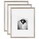 Kate and Laurel Adlynn Photo Frame Set - 16x20 matted to 8x10 - 3 Piece - Silver