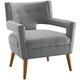 preview thumbnail 13 of 18, Upholstered Fabric Mid-century Modern Armchair Set of 2 in Light Gray
