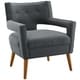 preview thumbnail 10 of 18, Upholstered Fabric Mid-century Modern Armchair Set of 2 in Light Gray
