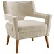 preview thumbnail 16 of 18, Upholstered Fabric Mid-century Modern Armchair Set of 2 in Light Gray