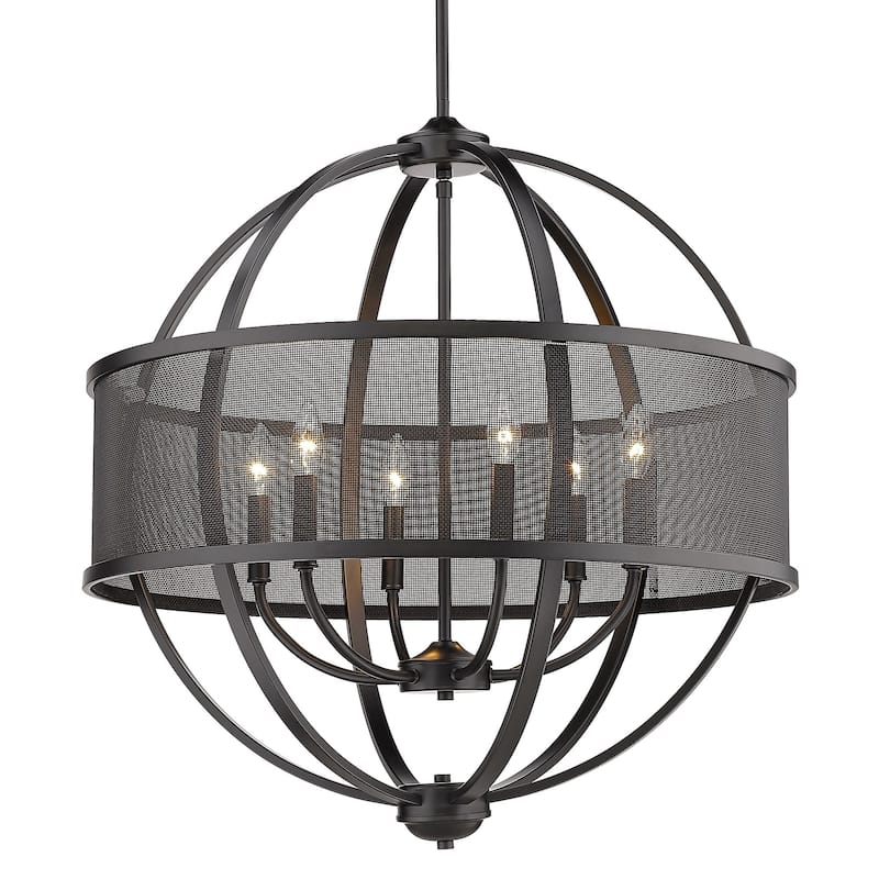 Copper Grove Zambee 6-light Chandelier - Matte Black with Matte Black Shade