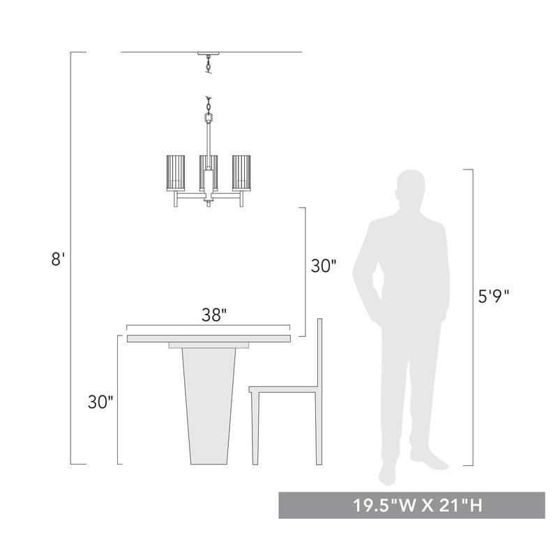 Copper Grove Annaberg 3-light Chandelier