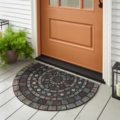 Mohawk Home Mosaic Mythos Stone All Weather Recycled Rubber Slice Door Mat - 1'11" x 2'11"