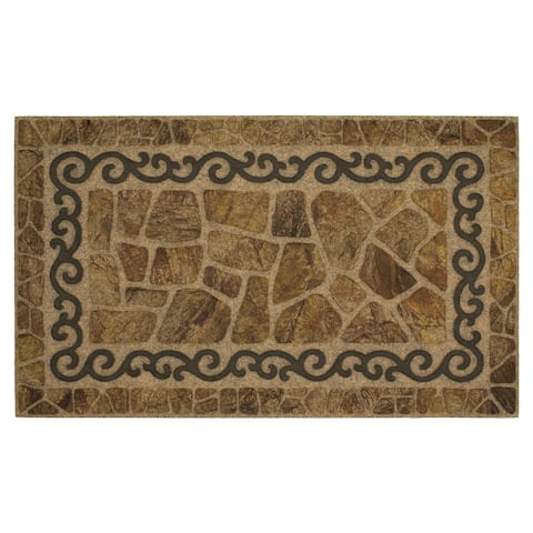 Mohawk Ornamental Scroll and Stone Door Mat