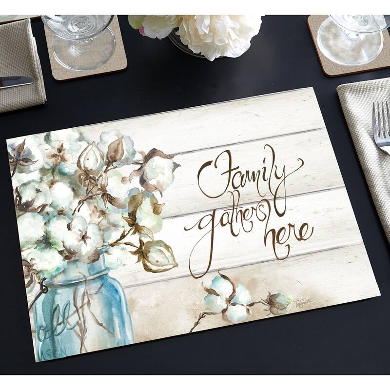 Paper Placemats Set of 24 - Cotton Boll