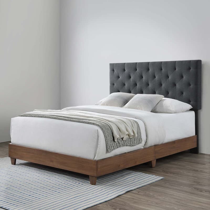 Copper Grove Buonma Tufted Upholstered Queen Bed - Walnut Gray