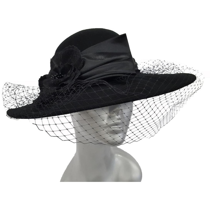 black and white formal hat