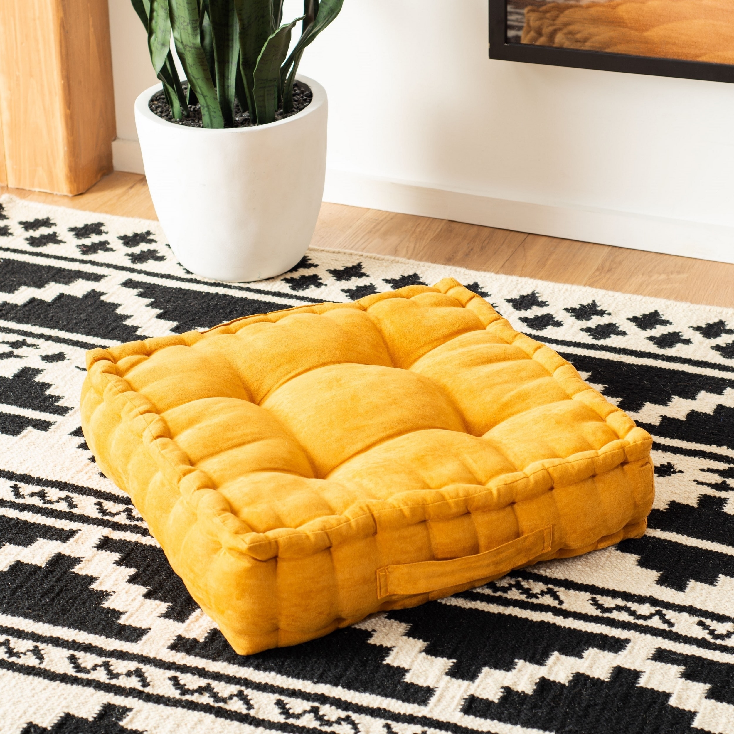 square tufted floor cushion