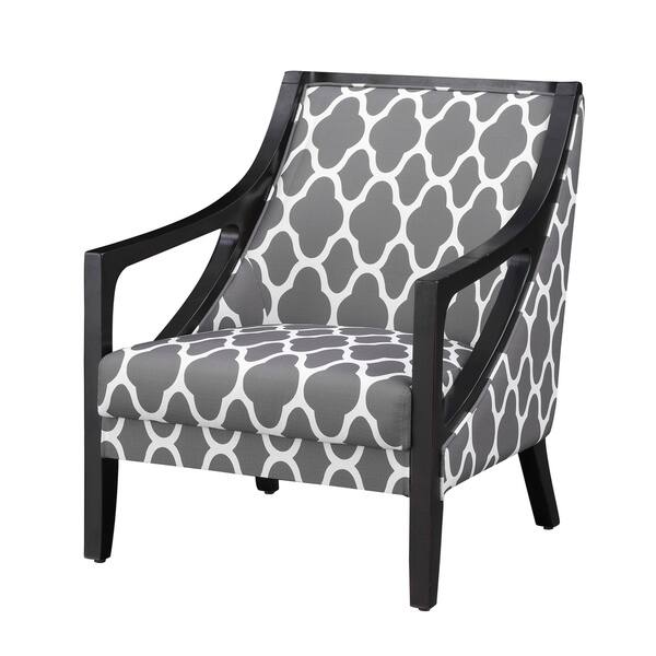 Somette Cafe Espresso With Dark Grey Fabric Accent Chair Somette Cafe Espresso With Dark Grey