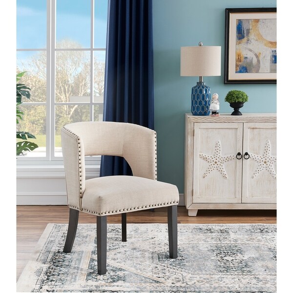 Somette Graphite with Oatmeal Fabric Accent Chair - 23"L x 23.5"W x 31.