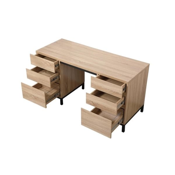 Shop Emory Industrial Double Cabinet Desk In Mango Wood Free