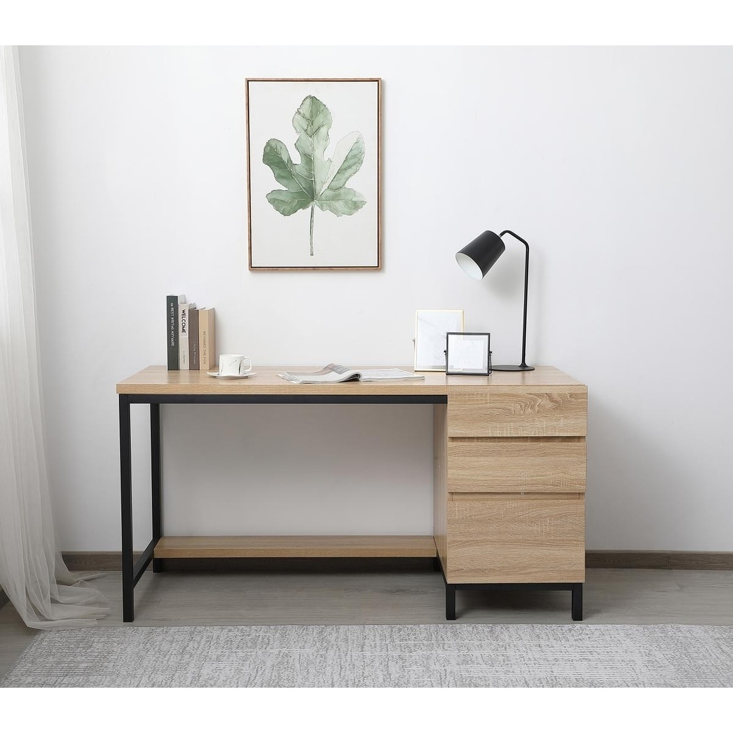 Shop Emory Industrial Single Cabinet Desk In Mango Wood Free