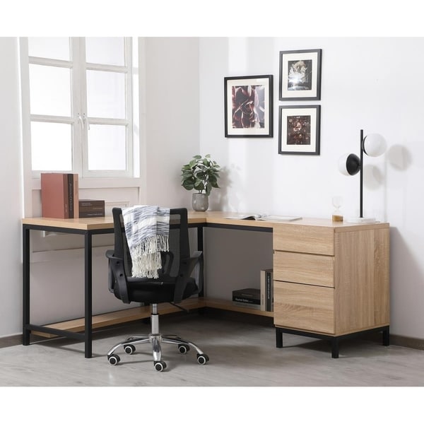 mango desk with drawers