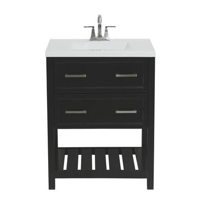 Milan Bath Vanity with Cultured Marble Top in White