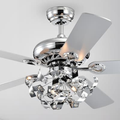 Maree Chrome 52-Inch 5-Blade Lighted Ceiling Fan (Includes Remote)
