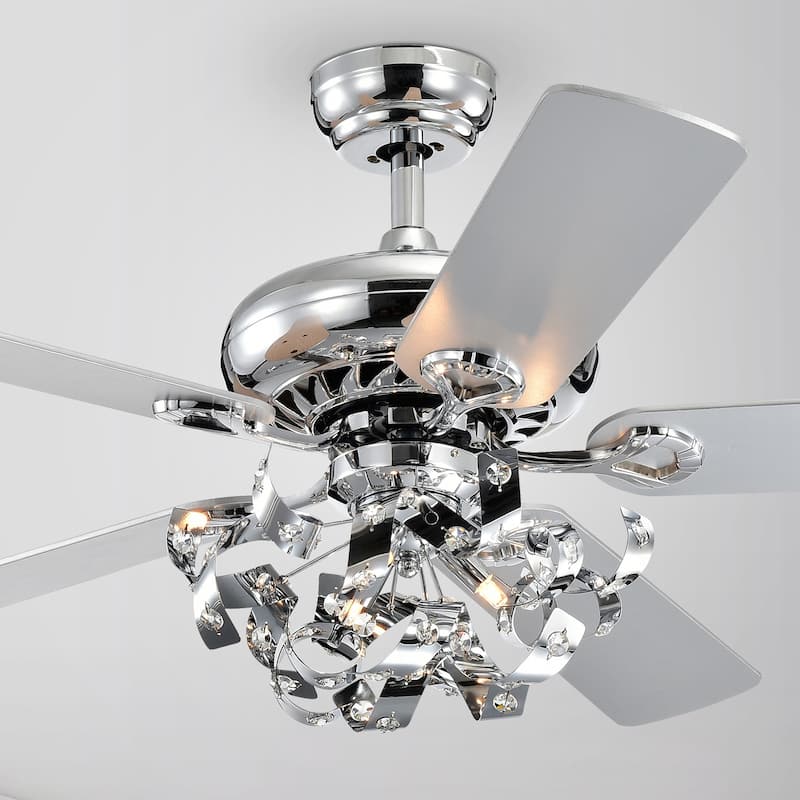 Maree Chrome 52-Inch 5-Blade Lighted Ceiling Fan (Includes Remote)
