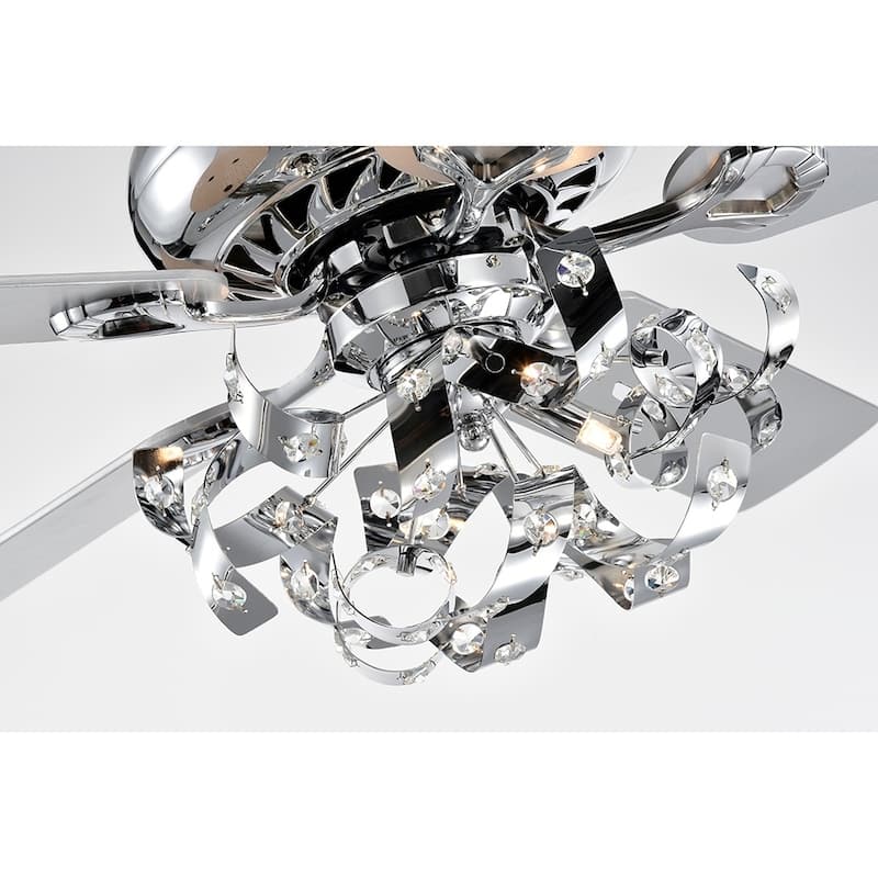 Maree Chrome 52-Inch 5-Blade Lighted Ceiling Fan (Includes Remote)