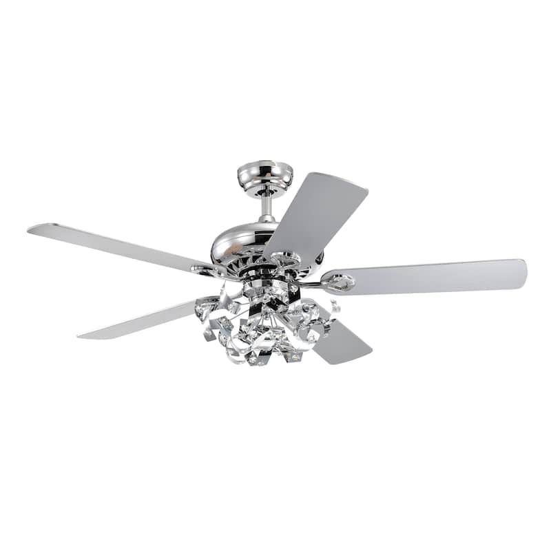 Maree Chrome 52-Inch 5-Blade Lighted Ceiling Fan (Includes Remote)