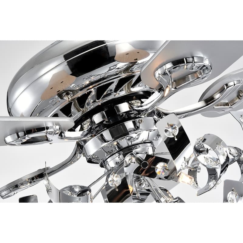 Maree Chrome 52-Inch 5-Blade Lighted Ceiling Fan (Includes Remote)