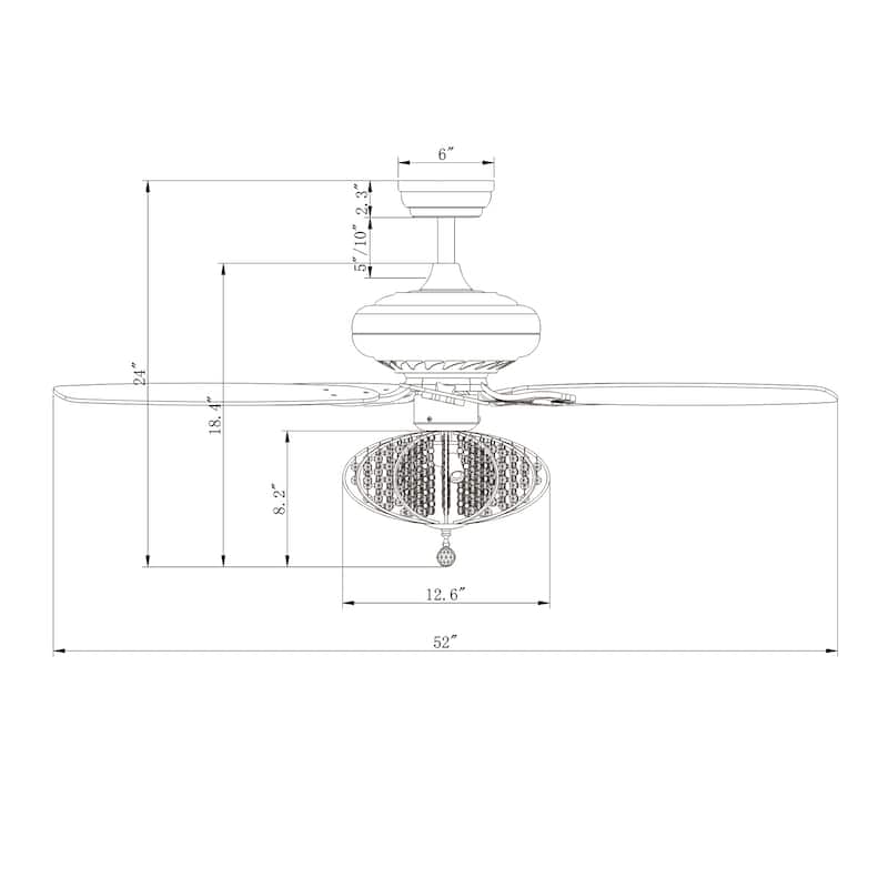 Silver Orchid McAvoy Chrome 5 Blade Ceiling Fan