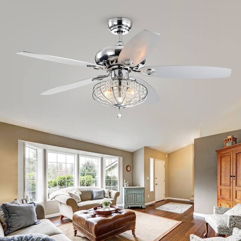 Silver Orchid McAvoy Chrome 5 Blade Ceiling Fan